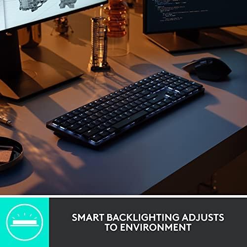 Logitech MX Mechanical Mini Wireless Illuminated Keyboard, Linear Switches, Backlit, Bluetooth, USB-C, macOS, Windows, Linux, iOS, Android, Metal