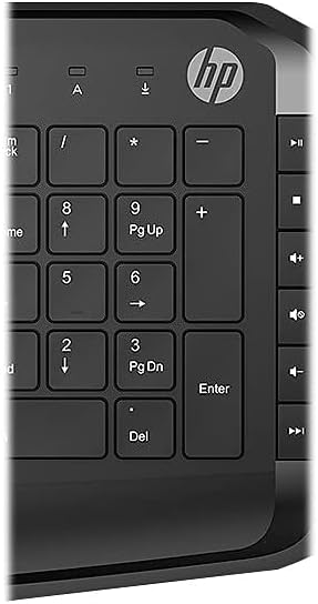 HP Pavilion Wired Keyboard and Mouse 200 (Black) - USB-A Plug-and-Play - Full-Sized Keyboard with Numeric Keypad, Enhanced F1-F12 Keys, & 12 Hotkeys - 1600 DPI Mouse - Windows Compatible (9DF28AA#ABL)