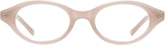 TIJN Lyssa Blue Light Glasses for Women Men,Retro 90s Oval Cat Eye Frame Eyeglasses,Lightweight TR90 Computer Gaming Eyewear