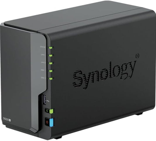 DS225+ 2-Bay NAS Server Combo with 16TB (2 x8TB) HDD, 2GB DDR4 RAM, 2.5GbE LAN