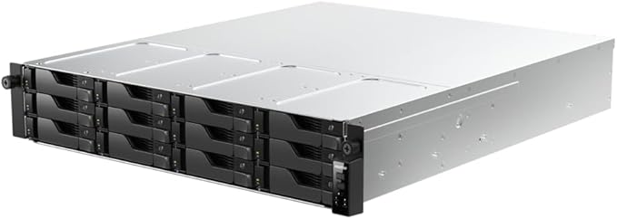 Asustor Lockerstor 12 Pro Gen2 AS7212RDX 12 Bay NAS, AMD Ryzen 7 Pro 7745 8-Core 3.8GHz CPU, Dual 1GbE Ports, Dual 10GbE Ports, 16GB RAM ECC DDR5, 2U Rackmount Server Enterprise NAS (Diskless)