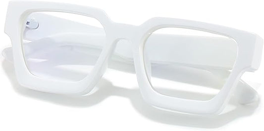 AIEYEZO Square Thick Frame Glasses for Women Men Fashion Blue Light Glasses Trendy Chic Computer Eyeglasses