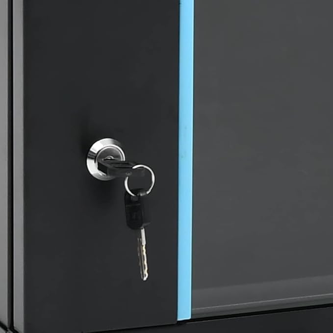 6U Wall Mount Network Cabinet 19 inch Server Rack Enclosure, Lockable Toughened Glass Door, Ventilated Data Cabinet for Router, Modem, Switch, Black, 23.6x17.7x13.8 Inches