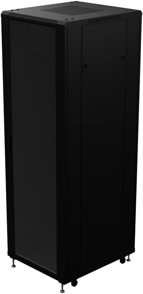 NavePoint 37U AV Rack Cabinet, 28 in Depth, Cold-Rolled Steel, Black