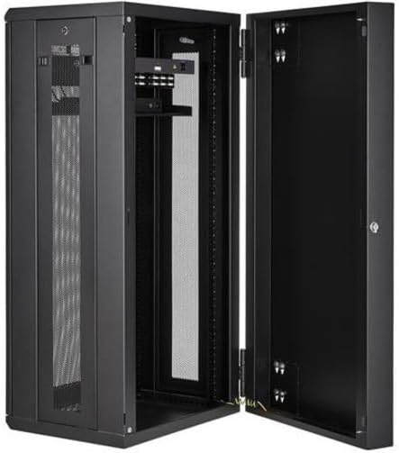 StarTech 4-Post 26U Wall Mount Network Cabinet w/ 1U Shelf, 19" Wall-Mounted Server Rack Kit for IT / Data Computer Equipment, Ships Fully Assembled