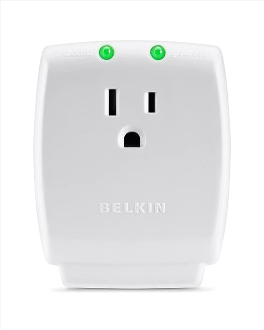 Belkin 1-Outlet Home Series SurgeCube - Grounded Outlet Portable Wall Tap Adapter with Ground & Protected Light Indicators for Office,Charging Brick - White,ABS,885 Joules,(Pack of 10)