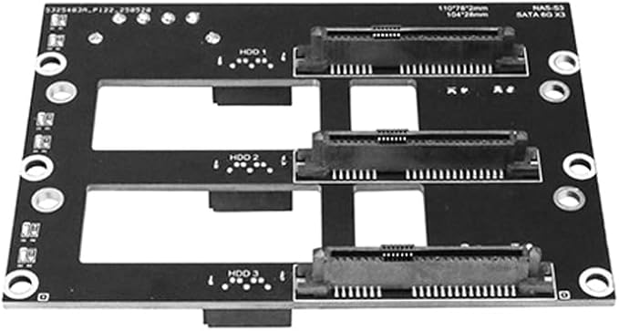 JMT NAS Chassis Adapter SATA 2.5/3.5 inch Hard Drive Backplane 6G High Speed Storage Server Backplane with SATA7P Interface (NAS-S 3Bay)