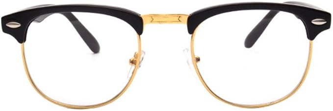 Shiratori New Vintage Fashion Half Frame Semi-Rimless Clear Lens Glasses