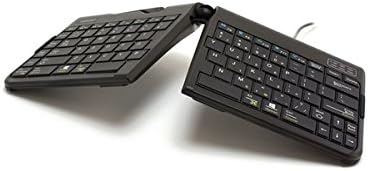 Goldtouch Go!2 Mobile Keyboard (GTP-0044) - Portable Foldable Travel Ergonomic Wired Keyboard with USB for PC & Mac, Plus Jestik Microfiber Cloth - Value Bundle
