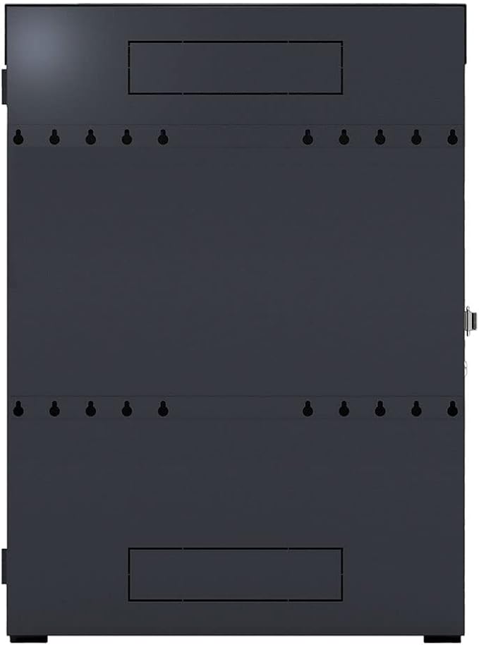 NavePoint 8U Vertical Server Rack Enclosure, Low Profile, 27.5" Deep, Max Weight Capacity 132lbs - 8U Network Cabinet Vertical Wall Mount, Perforated, Black