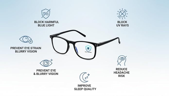 AOSM Blue Light Glasses for Men & Women,Gaming glasses Anti-Glare UV400 Protection,Blue Light Blocking to Relieve Eye Strain