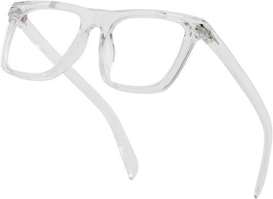 Gleyemor Blue Light Glasses for Men Women Trendy Square Frame Blue Light Blocking Lens Computer Glasses