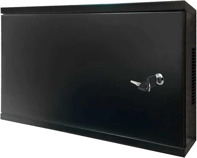 Electriduct 2U Wall Mount Rack Enclosure Network Cabinet Solid Door Black Powder Coated Steel with Lock
