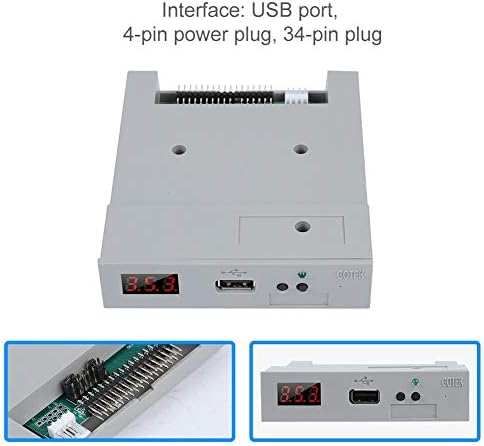 3.5in SSD Floppy Drive Emulator,SFR1M44 U100 1.44MB FAT32 USB SSD Floppy Drive Emulator&CD Screws,Plug and Play,Easy to Install,for Industrial Control Equipment