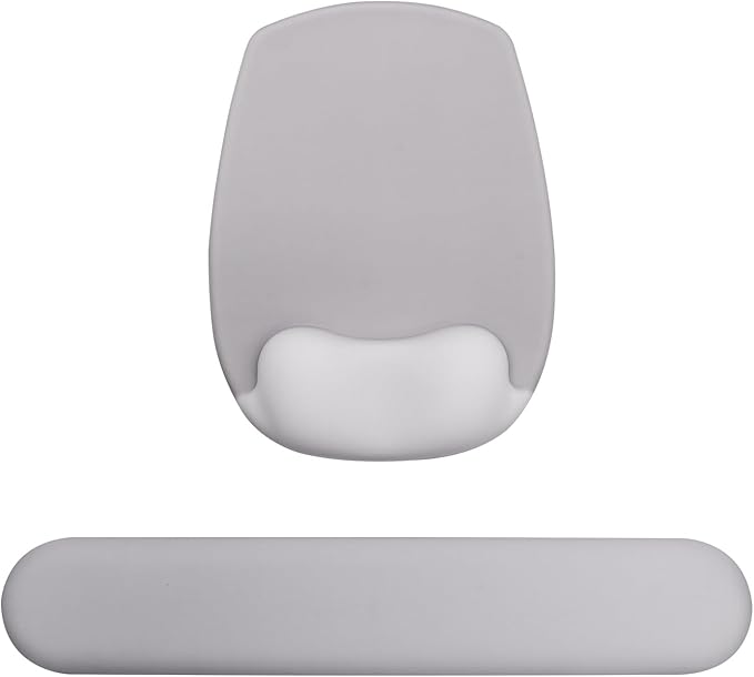 Wrist Rest for Keyboard and Mouse, Ergonomic Gel Computer Keyboard Wrist Rest with Memory Foam, Keyboard Wrist Support Pad for Long Hours of Work, Gaming, Studying-Relieve Wrist Pain (GD-Light Grey)