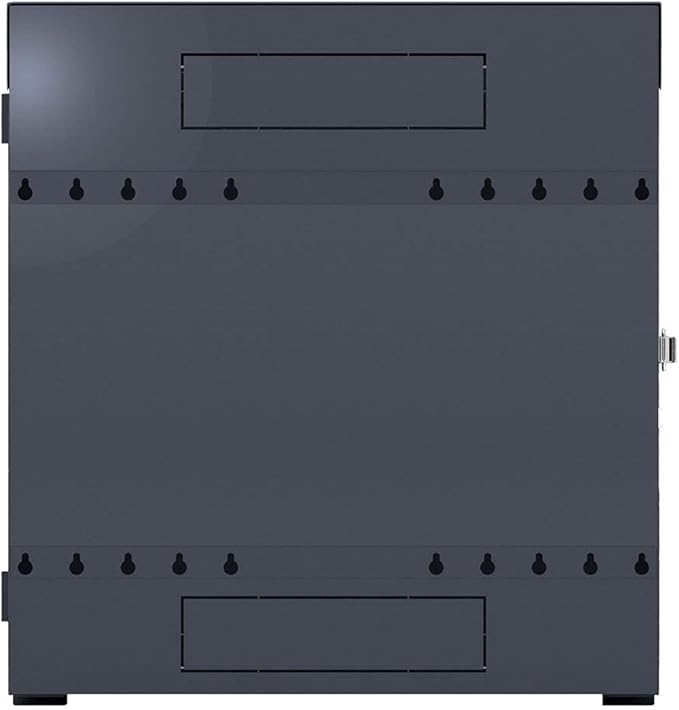 NavePoint 6U Vertical Server Rack Enclosure, Low Profile, 16.7" Deep, Max Weight Capacity 132lbs - 6U Network Cabinet Vertical Wall Mount, Perforated, Black