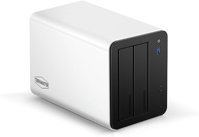 TERRAMASTER F2-425 Plus NAS Storage - 2Bay Intel N150 Quad-Core CPU, 8GB RAM DDR5, 5GbE LAN x 2, M.2 Slot x 3, Network Attached Storage for Teamwork, Multimedia Server (Diskless)