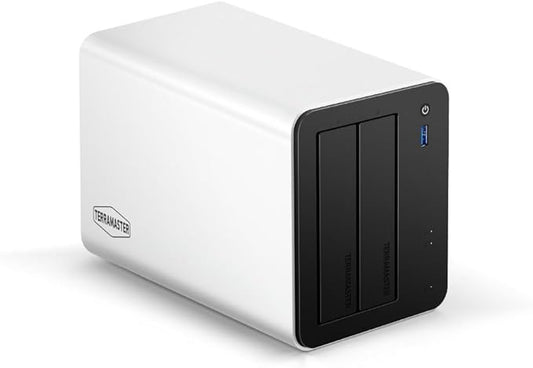 TERRAMASTER F2-425 Plus NAS Storage - 2Bay Intel N150 Quad-Core CPU, 8GB RAM DDR5, 5GbE LAN x 2, M.2 Slot x 3, Network Attached Storage for Teamwork, Multimedia Server (Diskless)