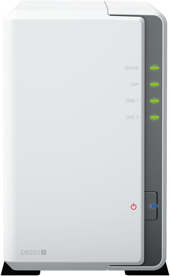 Synology DS223j 2-Bay Diskstation NAS (Realtek RTD1619B 4-Core 1.7 GHz 1GB DDR4 Ram 1xRJ-45 1GbE LAN-Port) 6TB Bundle with 2X 3TB WD Red Plus