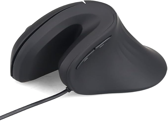 HXMJ- Ergonomic Vertical Mouse Wired,USB Corded Optical Mice,Silent Click,Right Handed-Black