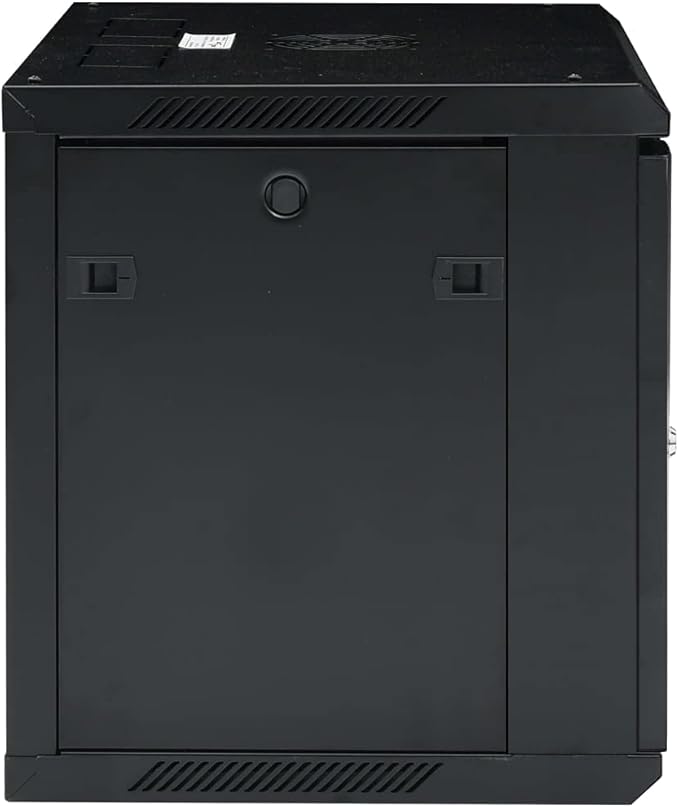 9U Wall Mount Network Cabinet 19 Inch Server Rack Enclosure, 23.6x17.7x20.1 Inch Data Storage Locker with Lockable Toughened Glass Door, IP20 Cold-Rolled Steel Server Rack for Home Office