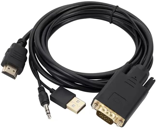 VGA to HDMI Adapter, 1080P Converter with Audio Cable from Computer/Laptop VGA Source to HDMI TV/Monitor Uni-Directional (vga to hdmi Cable)