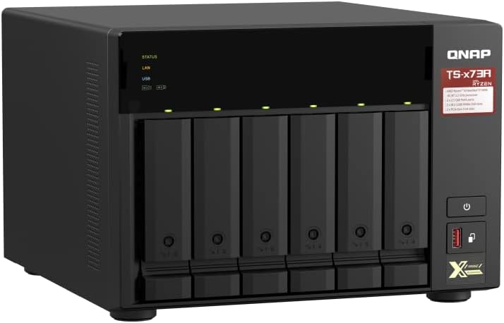 QNAP TS-673A-8G 6 Bay High-Performance NAS with 2 x 2.5GbE Ports and Two PCIe Gen3 Slots
