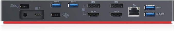 Lenovo USA ThinkPad Thunderbolt 3 Workstation USB Dock with 230w and 65w AC Included with Power Cords (MFG P/N ; 40AN0230US)