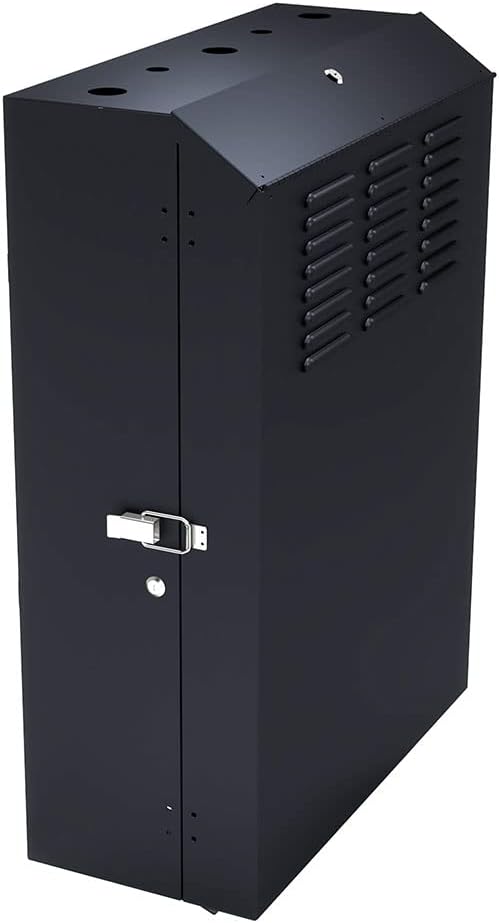 NavePoint 6U Vertical Server Rack Enclosure, Low Profile, 27.5" Deep, Max Weight Capacity 132lbs - 6U Network Cabinet Vertical Wall Mount, Perforated, Black