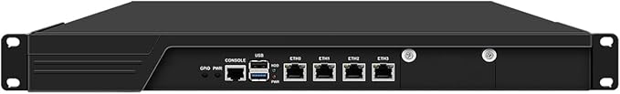 1U 19 Inch Rack Mount Firewall Appliance, OPNsense, VPN, Network Router, Alder Lake N95CPU/N97CPU, RJ53, 4 x 226-V 2.5GbE, VGA, GPIO, SIM Slot, 32G RAM, 128G SSD