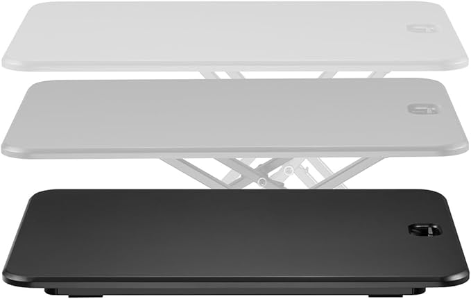 Monoprice Ultra-Slim Single Top Height Adjustable Compact Sit-Stand 26-Inch Desk Converter Riser, Compact Sit Stand Desktop Converter for Monitor or Laptop, Black