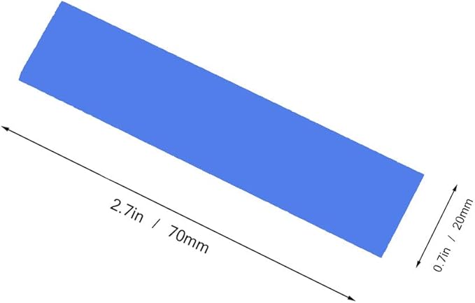 2Pcs m.2 Thermal pad， 70x20x2mm for Pcie M.2 2280 SSD NVMe Heatsinks M.2 Laptop Cooling