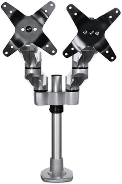 StarTech.com Desk Mount Dual Display Arm, Premium Articulating VESA Mount for Screens up to 27" (17.6lb/8kg), Height Adjustment, Rotate, Tilt, Swivel, Clamp or Grommet Base, TAA