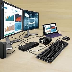 SIIG USB Type C 4K Dual Monitor Docking Station - Dual 4K@60HZ or Single 5K@60Hz Video Laptop Dock - Thunderbolt 3 Compatible (2 HDMI, 2 DisplayPort Outputs, Gigabit Ethernet, 6 USB 3.0 Ports)