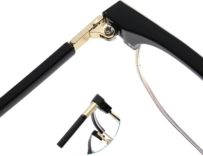 Shiratori New Vintage Fashion Half Frame Semi-Rimless Clear Lens Glasses