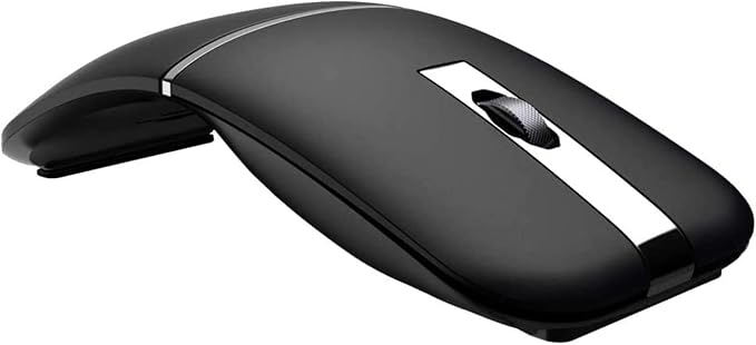 WFB Bluetooth Wireless Mouse for Laptop, Foldable Arc 180° Rotating Silent Click Portable Curved Computer Mice for Home, Office, Travel(Black)