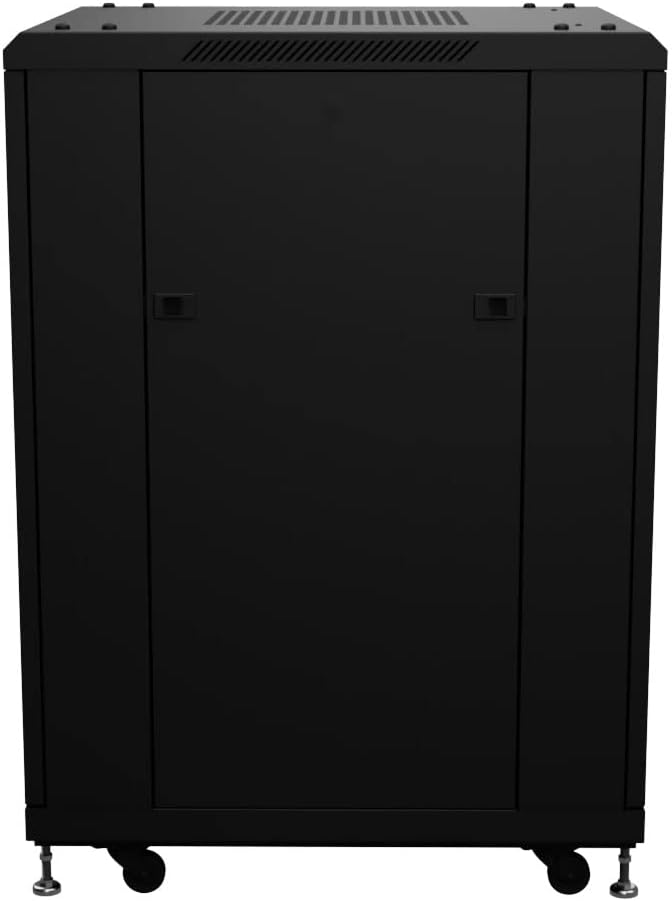 NavePoint 18U AV Rack Cabinet, 28 in Depth, Cold-Rolled Steel, Black