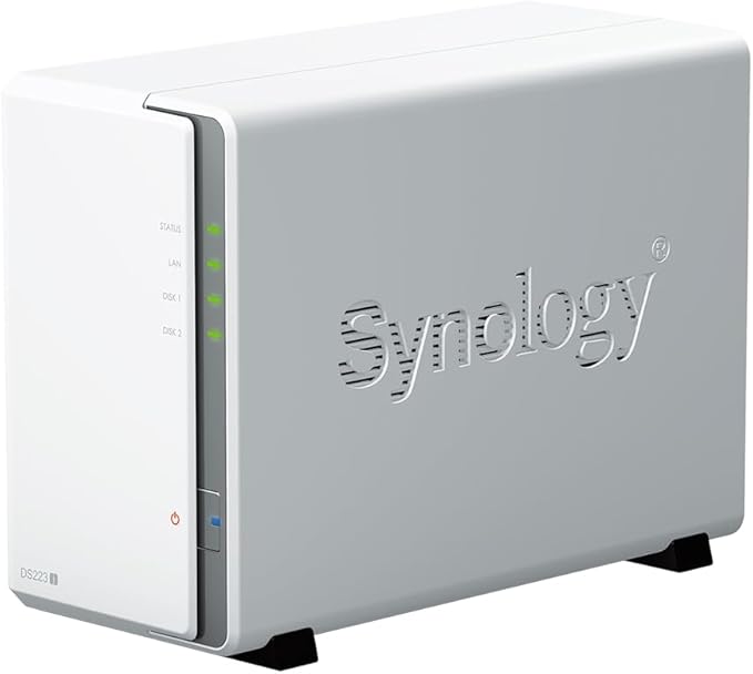 Synology DiskStation DS223j NAS Server with RTD1619B 4-Core 1.7GHz CPU, 1GB Memory, 16TB SSD Storage, 1 x 1GbE LAN Port, DSM Operating System