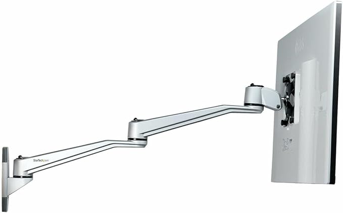 StarTech.com Wall Mount Monitor Arm - Articulating Ergonomic VESA Wall Mount Monitor Arm - 20" Long - Single Display up to 34"(30.9lb/14kg) - Swivel/Tilt/Rotate - Adjustable Screen Mount, TAA