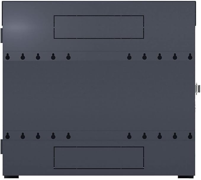NavePoint 8U Vertical Server Rack Enclosure, Low Profile, 15.7" Deep, Max Weight Capacity 132lbs - 8U Network Cabinet Vertical Wall Mount, Perforated, Black