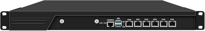1U Firewall Appliance, Network Rackmount Security Hardware, OPNsense, VPN, Core I3 12100, RJ65, H61 / B660, 6 x Intel 2.5GbE I226-V, 32G RAM, 128G SSD