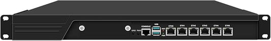 1U Firewall Appliance, Network Rackmount Security Hardware, OPNsense, VPN, Core I3 12100, RJ65, H61 / B660, 6 x Intel 2.5GbE I226-V, 32G RAM, 128G SSD