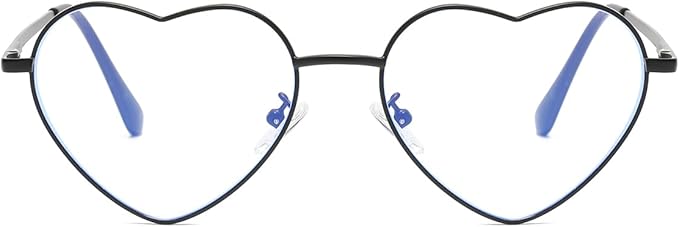 Gleyemor Heart Shaped Blue Light Glasses for Women Cute Computer Glasses