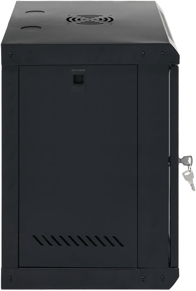 12U Wall Mounted Network Cabinet, 19 Inch Data Server Rack Enclosure with Lockable Toughened Glass Door, 20.9 x 15.7 x 23.6 Inches, Cold-Rolled Steel IT Rack