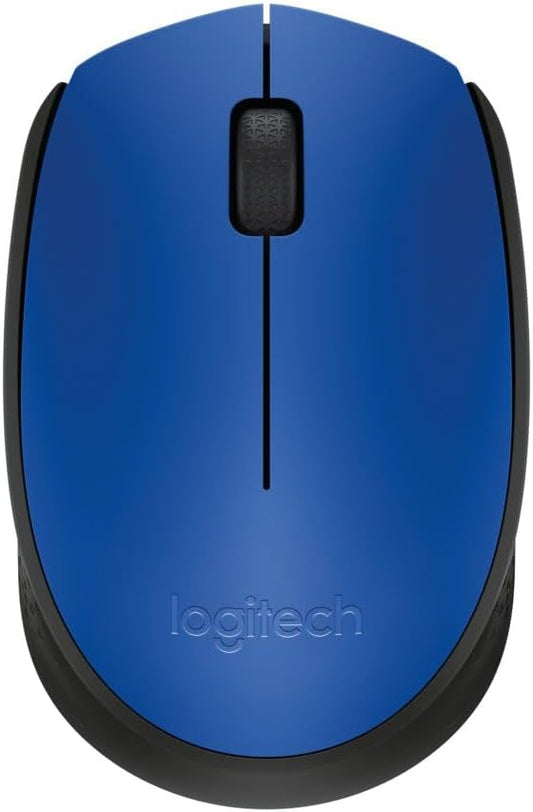 Logitech M170 Wireless Mouse for PC, Mac, Laptop, 2.4 GHz with USB Mini Receiver, Optical Tracking, 12-Months Battery Life, Ambidextrous - Blue