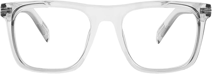 NIDOVIX Trendy Square Blue Light Blocking Glasses for Men Women, Fashion Frame Non-prescription Computer Glasses (Transparent Grey)