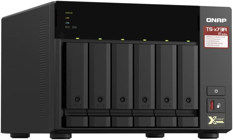 QNAP TS-673A-8G 6 Bay High-Performance NAS with 2 x 2.5GbE Ports and Two PCIe Gen3 Slots