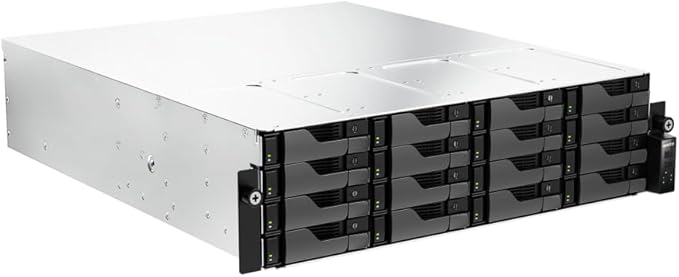 Asustor Lockerstor 16 Pro Gen2 AS7216RDX 16 Bay NAS, AMD Ryzen 7 Pro 7745 8-Core 3.8GHz CPU, Dual 1GbE Ports, Dual 10GbE Ports, 16GB RAM ECC DDR5, 3U Rackmount Server Enterprise NAS (Diskless)