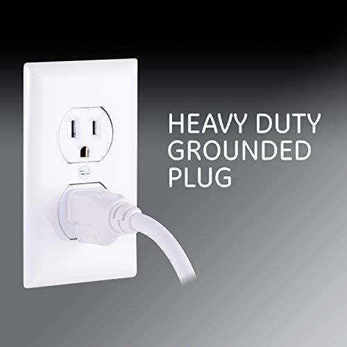 GE 6-Outlet Power Strip, 2 Ft Extension Cord, Heavy Duty Plug, Grounded, Integrated Circuit Breaker, 3-Prong, Wall Mount, UL Listed, White, 14830
