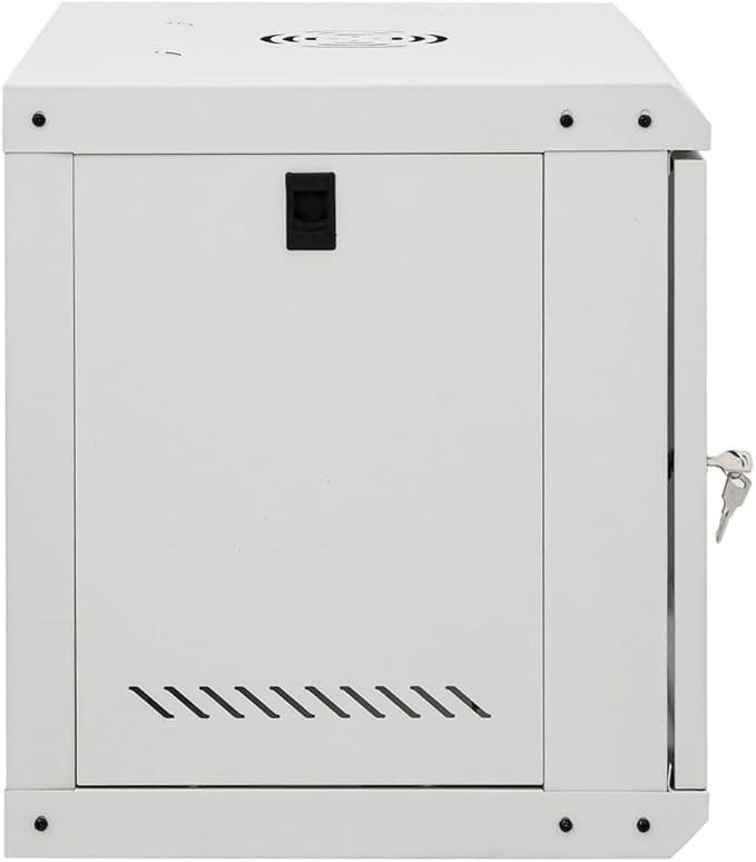 9U Wall Mount Network Cabinet, 19 Inch Data Server Rack Enclosure, Lockable Toughened Glass Door, IP20 Cold-Rolled Steel for Server Storage 20.9 x 15.7 x 17.7 inches